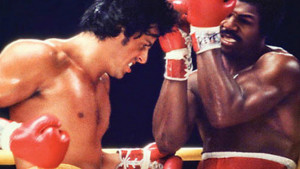 I due protagonisti della lunga serie, Rocky Balboa e Apollo Creed